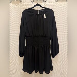 NWT Madewell Dress with Ribbed Waist and bubble sleeves  - Size Large